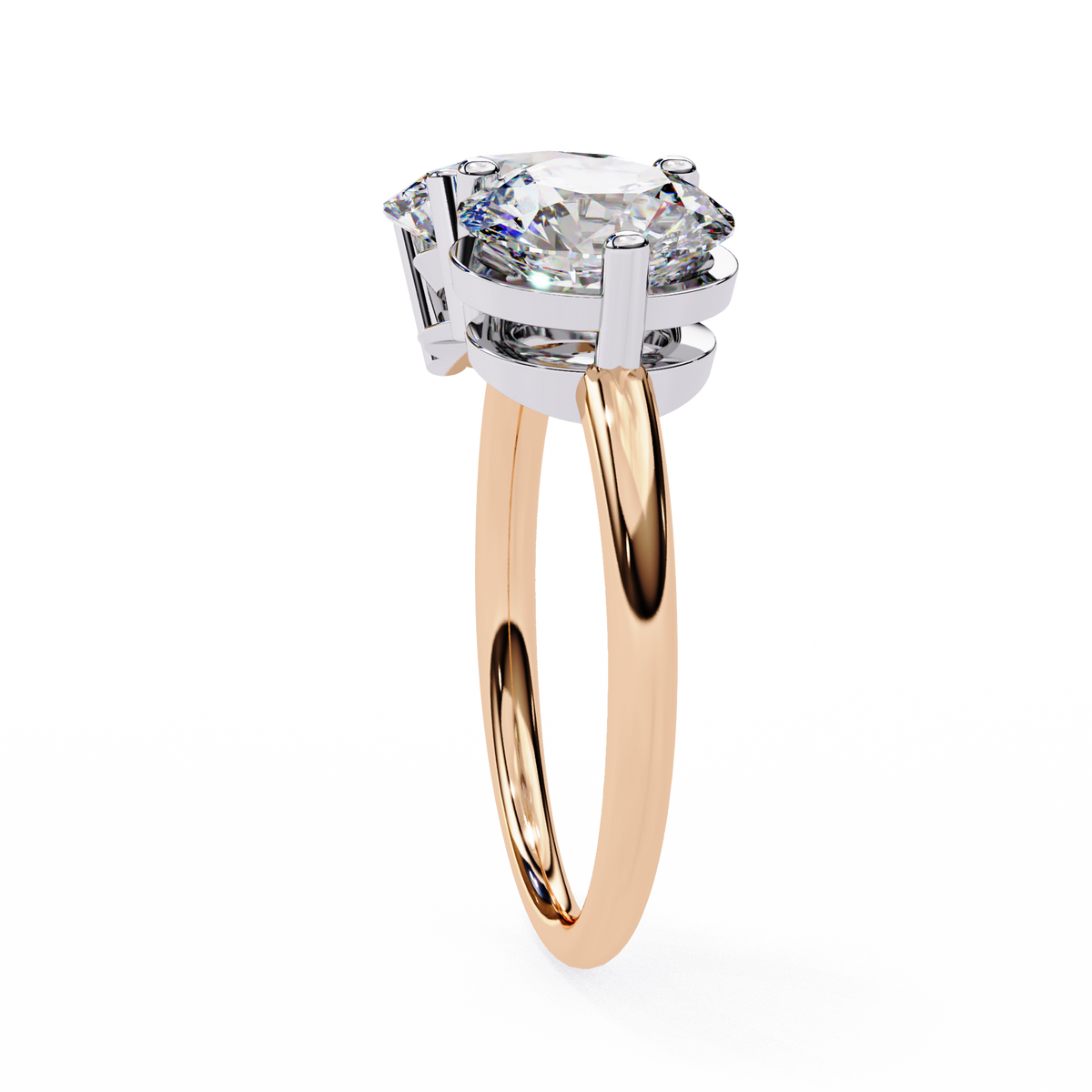 Two-Stone Oval & Round Diamond Toi-et-Moi Ring