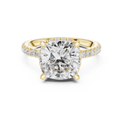 Diamond Engagement Ring with Hidden Halo & Pave Band