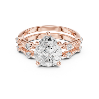 Diamond Bridal Set with Side Stones – 2.86 Carat