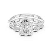 Diamond Bridal Set with Side Stones – 2.86 Carat