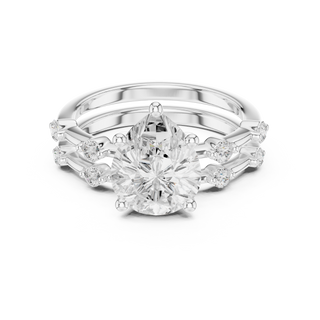 Diamond Bridal Set with Side Stones – 2.86 Carat