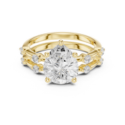 Diamond Bridal Set with Side Stones – 2.86 Carat