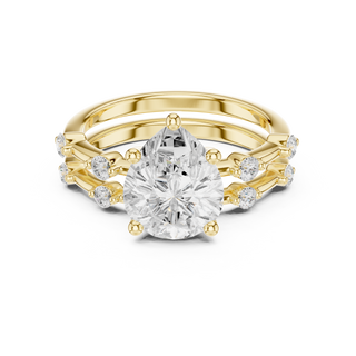 Diamond Bridal Set with Side Stones – 2.86 Carat