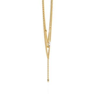 Layered Radiant-Cut & Round Diamond Y-Necklace