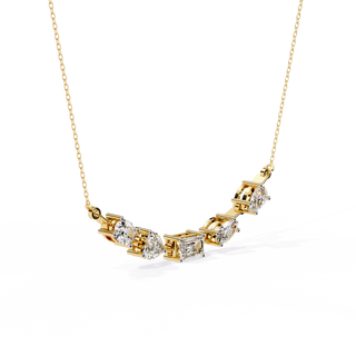 Five-Stone Modern Diamond Mixed-Shape Necklace