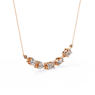 Five-Stone Modern Diamond Mixed-Shape Necklace