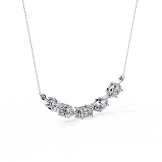 Five-Stone Modern Diamond Mixed-Shape Necklace