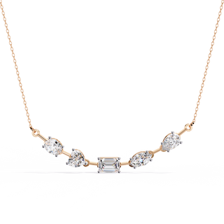 Five-Stone Modern Diamond Mixed-Shape Necklace