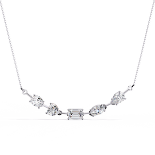 Five-Stone Modern Diamond Mixed-Shape Necklace