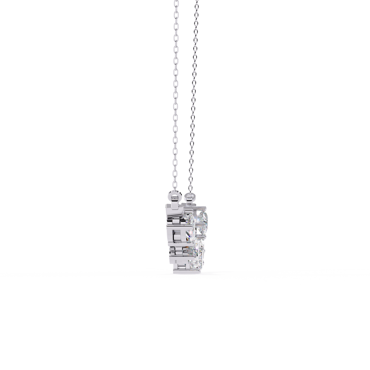 Five-Stone Modern Diamond Mixed-Shape Necklace