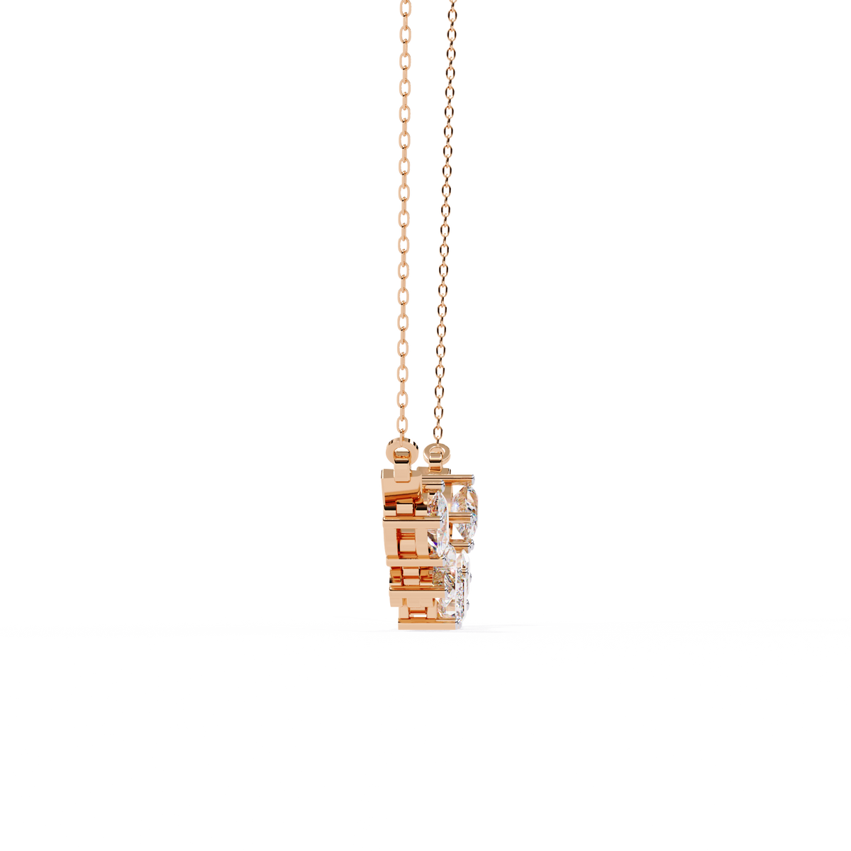 Five-Stone Modern Diamond Mixed-Shape Necklace