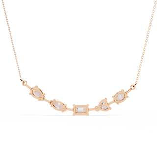 Five-Stone Modern Diamond Mixed-Shape Necklace