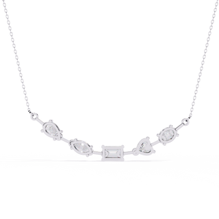 Five-Stone Modern Diamond Mixed-Shape Necklace