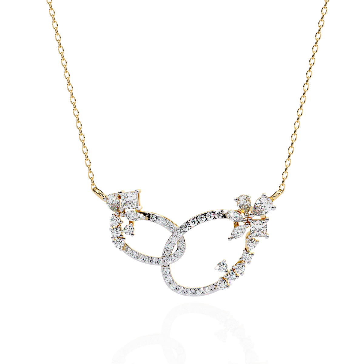 Diamond Interlocking Ribbon Necklace