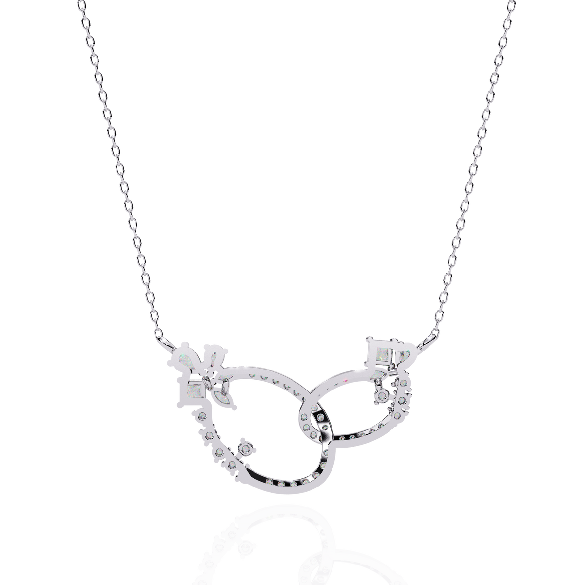 Diamond Interlocking Ribbon Necklace