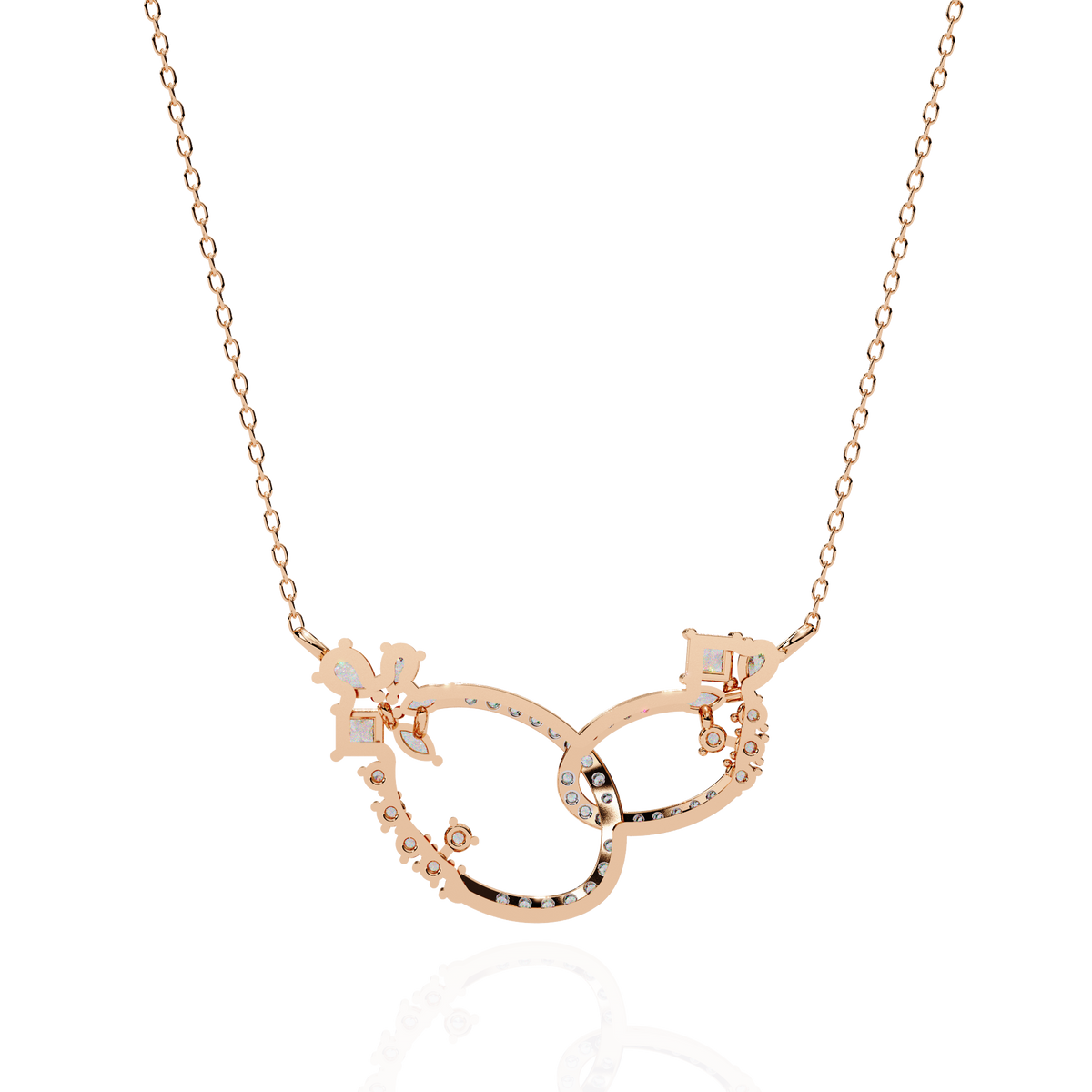Diamond Interlocking Ribbon Necklace