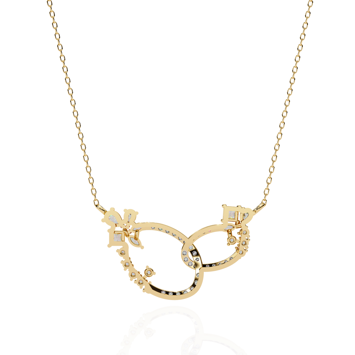 Diamond Interlocking Ribbon Necklace