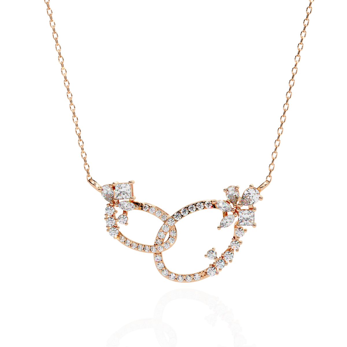 Diamond Interlocking Ribbon Necklace