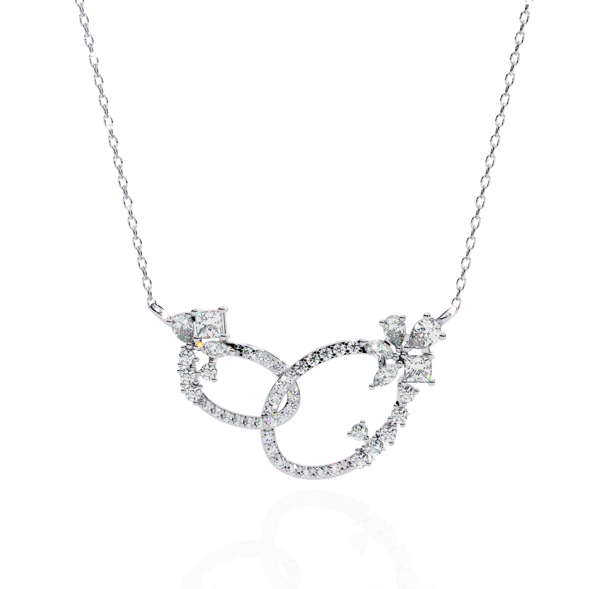 Diamond Interlocking Ribbon Necklace