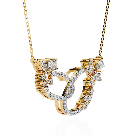 Diamond Interlocking Ribbon Necklace