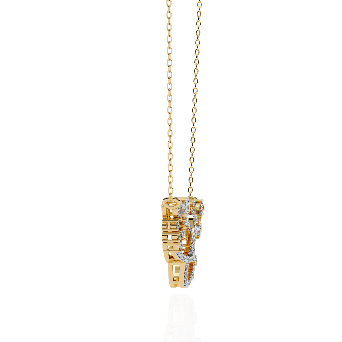 Diamond Interlocking Ribbon Necklace