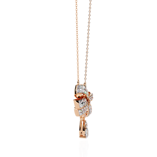 Diamond Bow Ribbon Pendant with Pear Drop