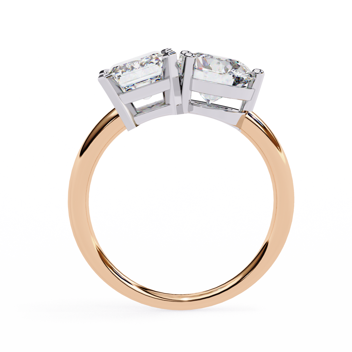 Two-Stone Toi et Moi Radiant & Round Diamond Ring