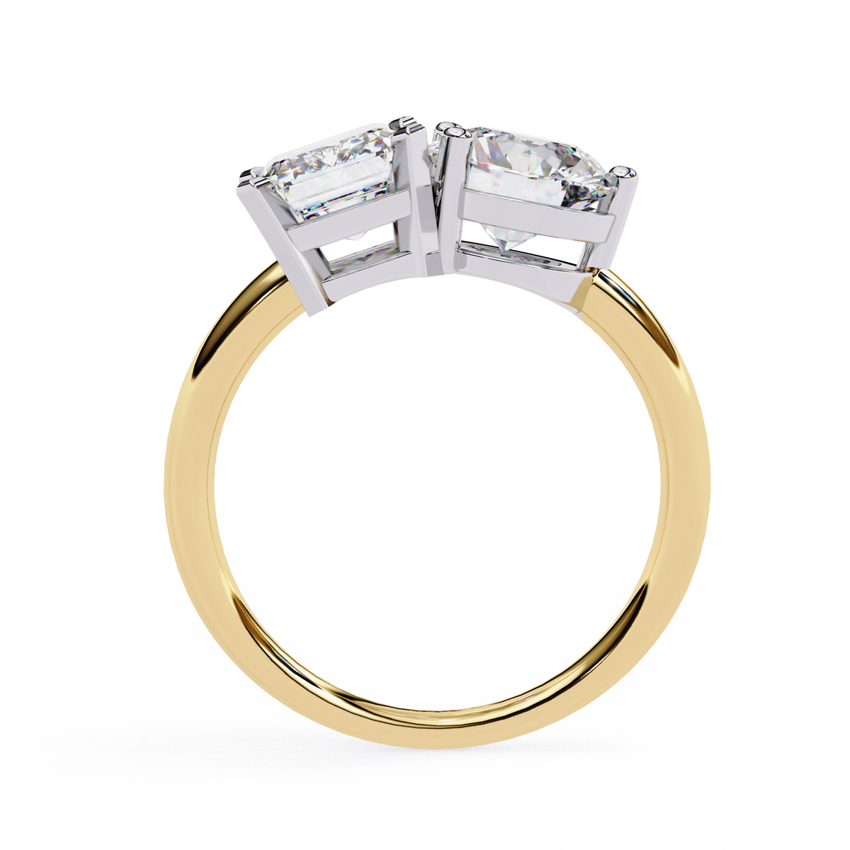 Two-Stone Toi et Moi Radiant & Round Diamond Ring