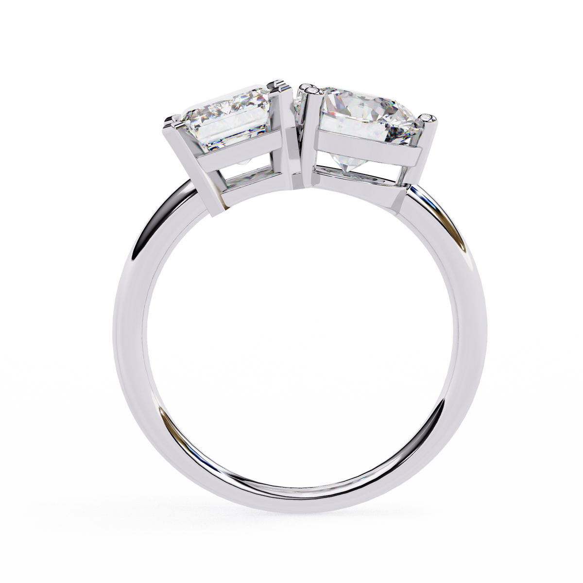 Two-Stone Toi et Moi Radiant & Round Diamond Ring