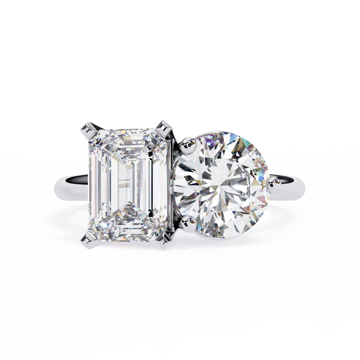 Two-Stone Toi et Moi Radiant & Round Diamond Ring