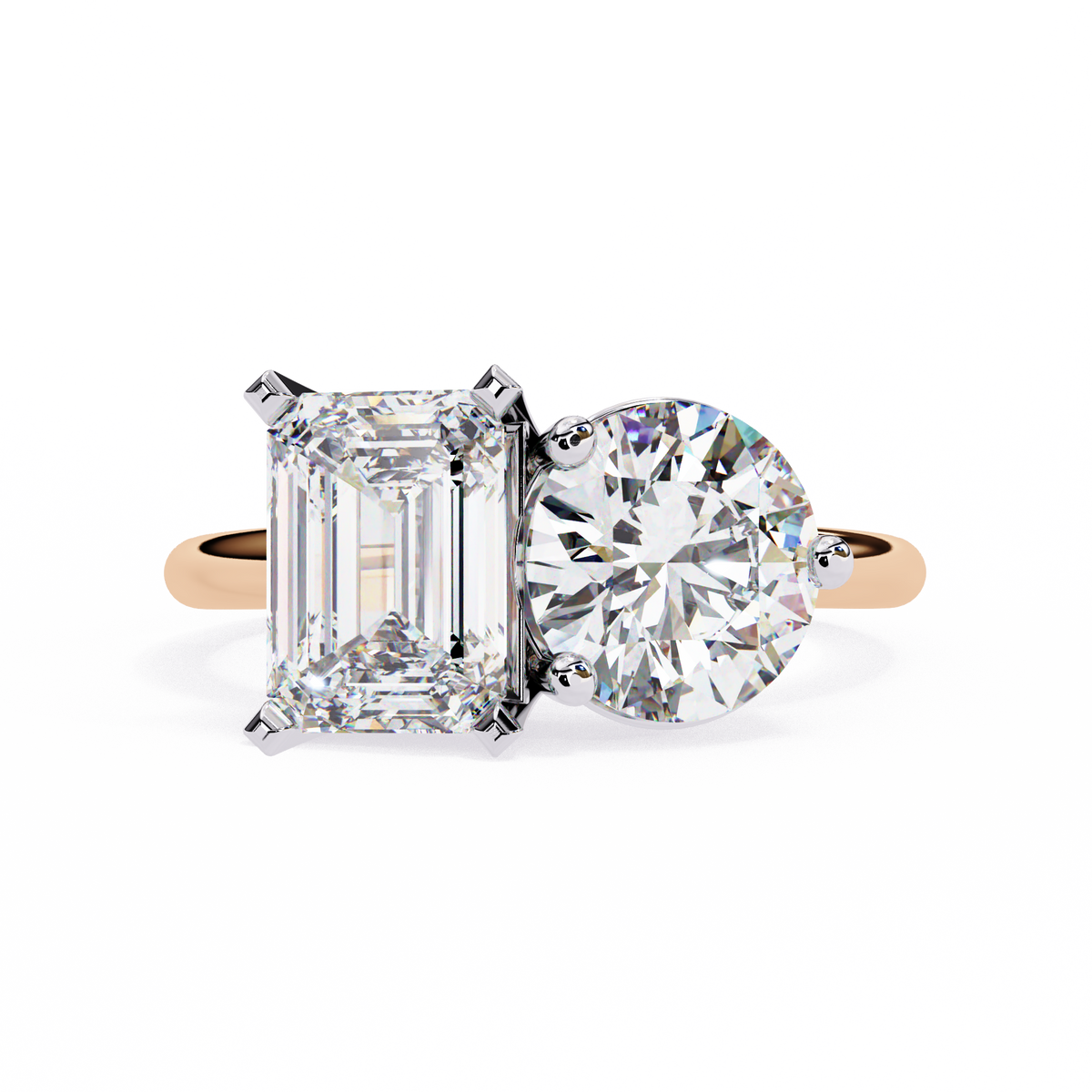 Two-Stone Toi et Moi Radiant & Round Diamond Ring