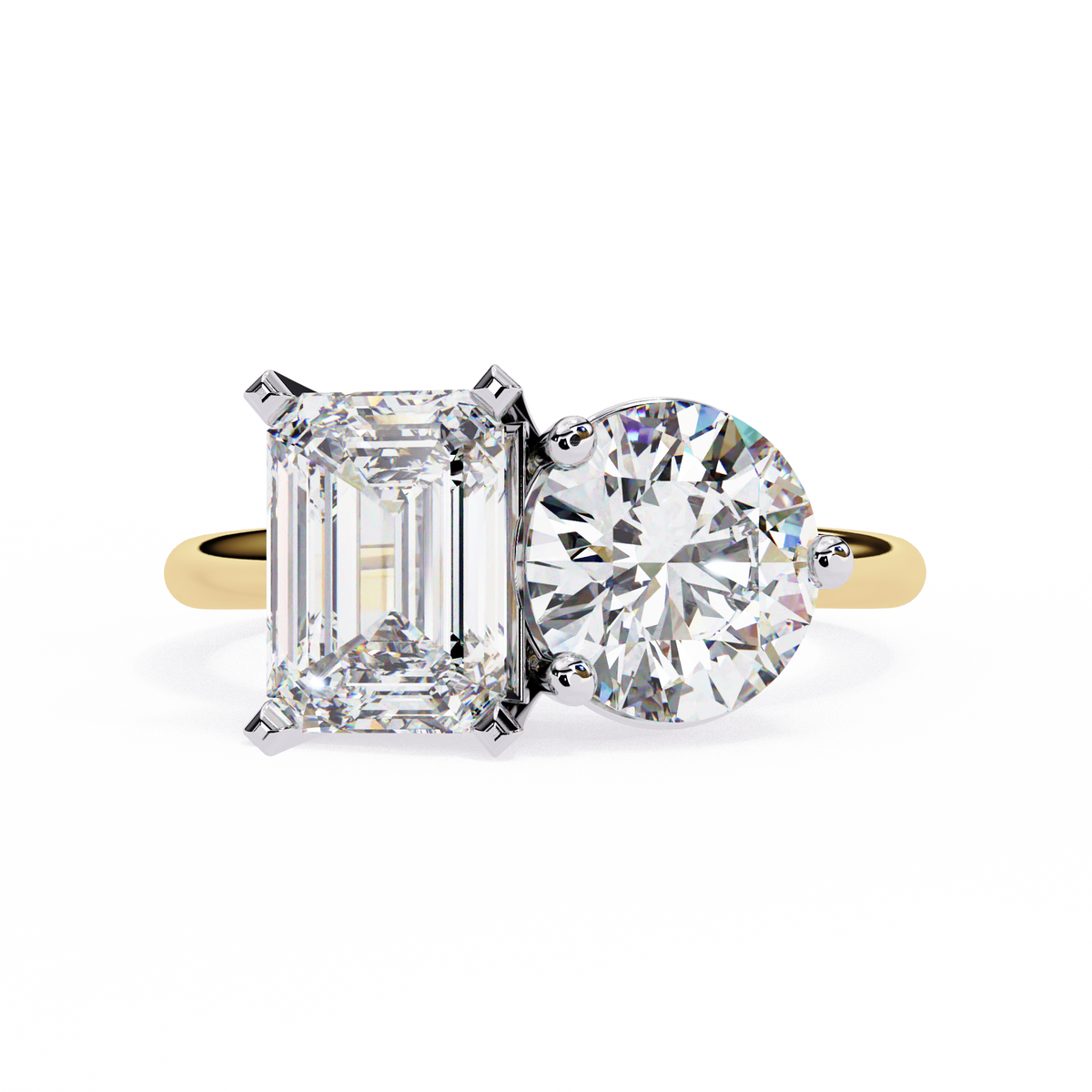 Two-Stone Toi et Moi Radiant & Round Diamond Ring