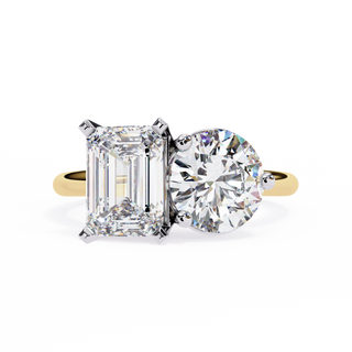 Two-Stone Toi et Moi Radiant & Round Diamond Ring