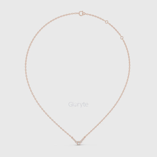Diamond Cluster V-Shaped Necklace