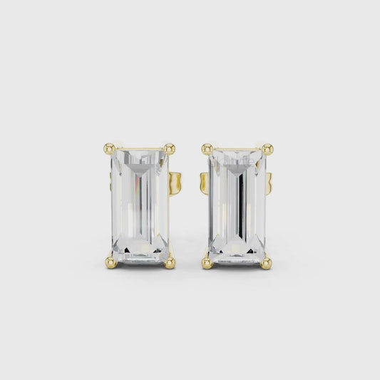 Baguette Diamond Stud Earrings