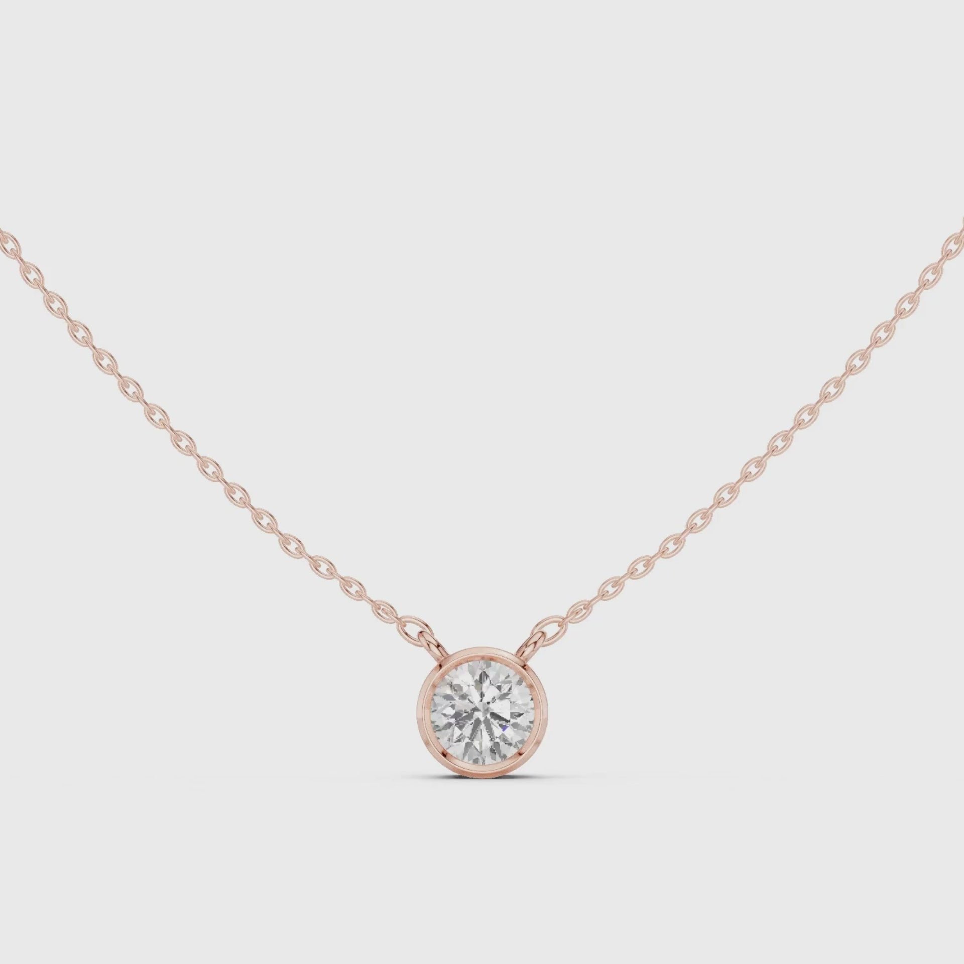 Diamond Solitaire Bezel Pendant Necklace