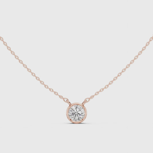 Diamond Solitaire Bezel Pendant Necklace