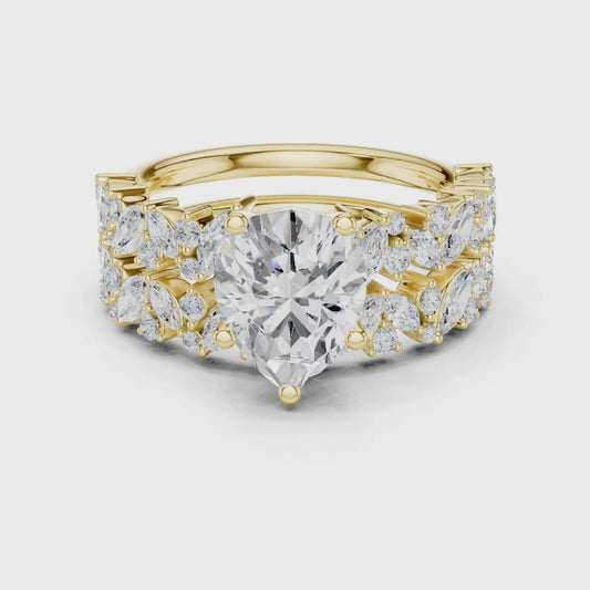 Floral & Round Diamond Cluster Ring – 3.70 CTW