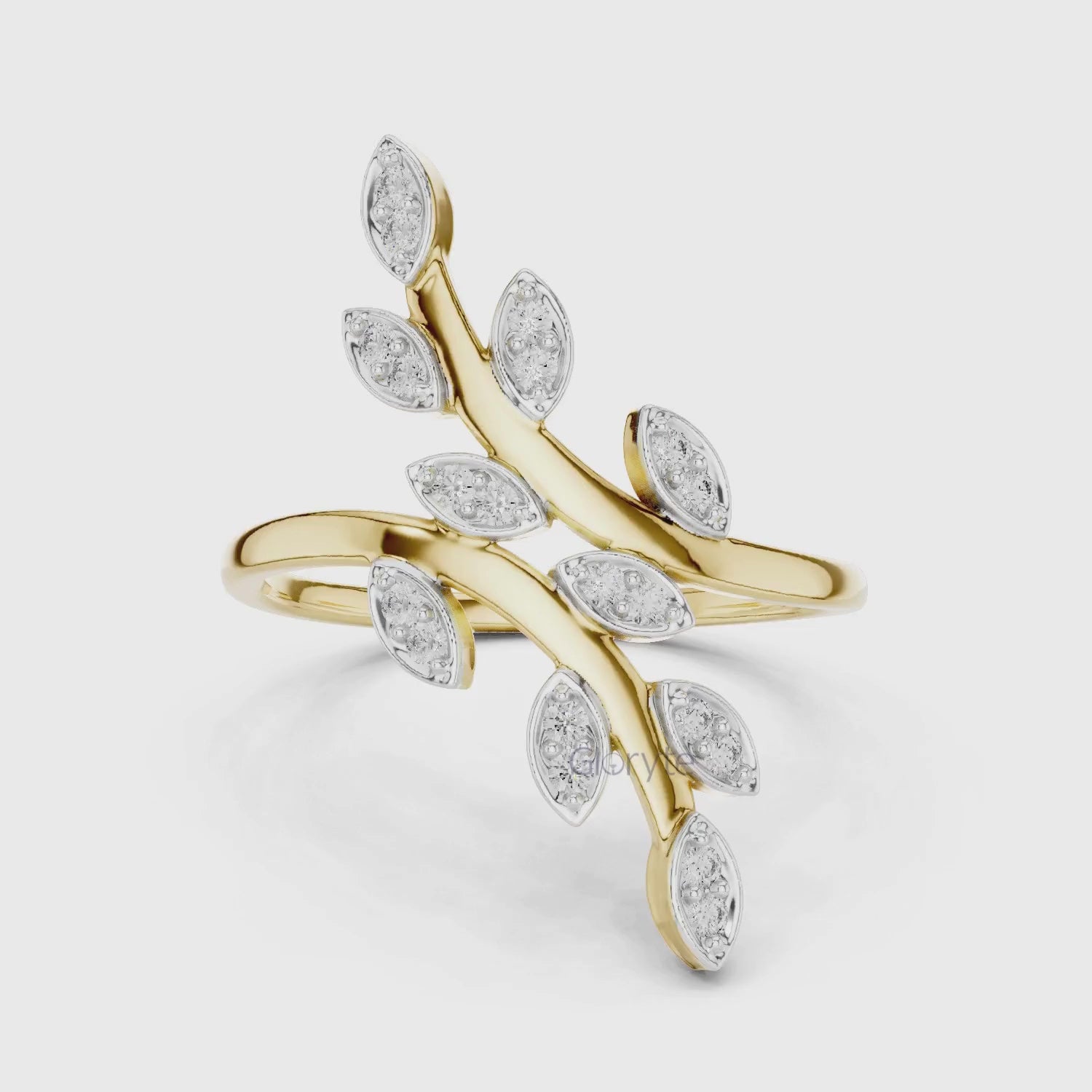 Leaf Vine Diamond Ring | Nature Inspired Band