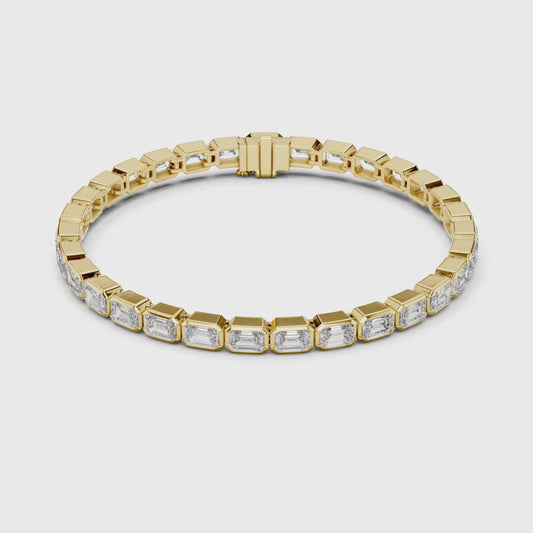 Emerald Cut Diamond Tennis Bracelet 0.30 Pointers