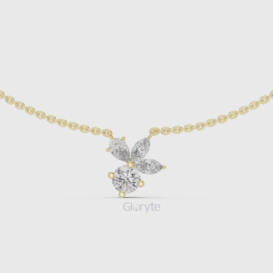 Diamond Floral Pendant Necklace