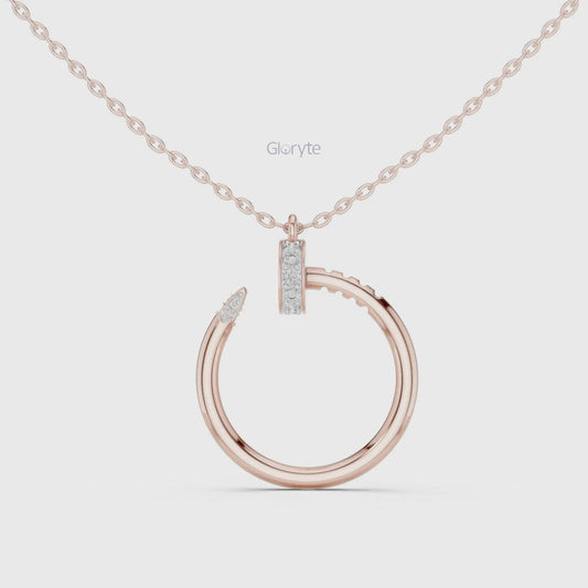 Circle Diamond Accent Pendant Necklace