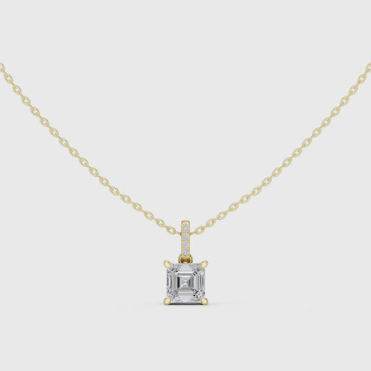 Diamond Solitaire Bezel Pendant Necklace (1.50ct) with Chain