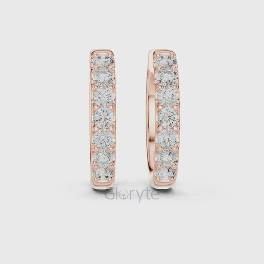Classic Diamond Huggie Hoop Earrings