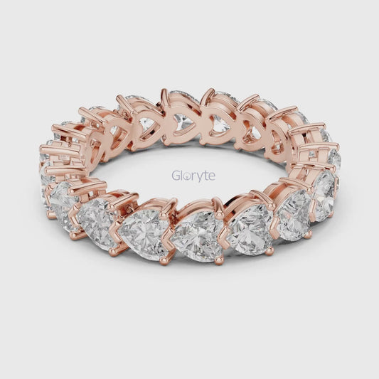 Heart Cut Diamond Eternity Band