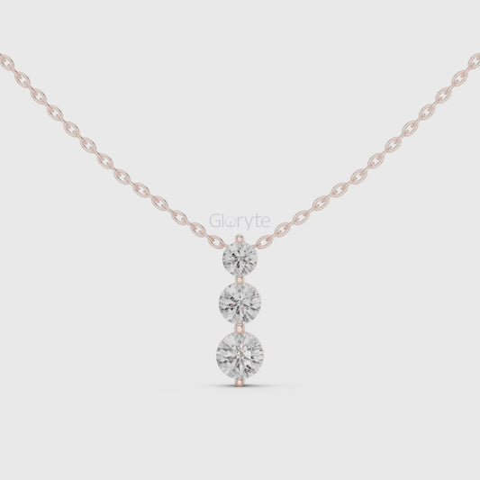 Three-Stone Diamond Pendant Necklace (1.11 CT)