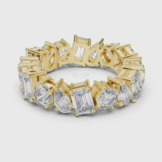 Pear, Round & Emerald Cut Diamond Eternity Band