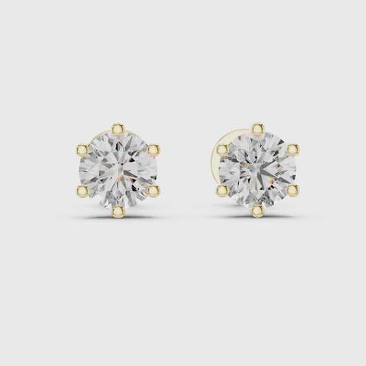 Round Brilliant Cut Diamond Stud Earrings