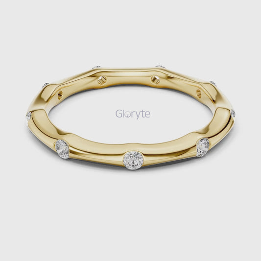 Bezel Set Diamond Stackable Ring