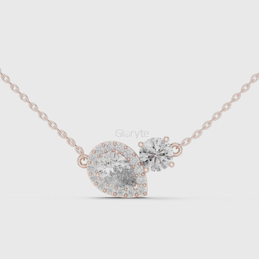 Toi et Moi Diamond Pendant Necklace